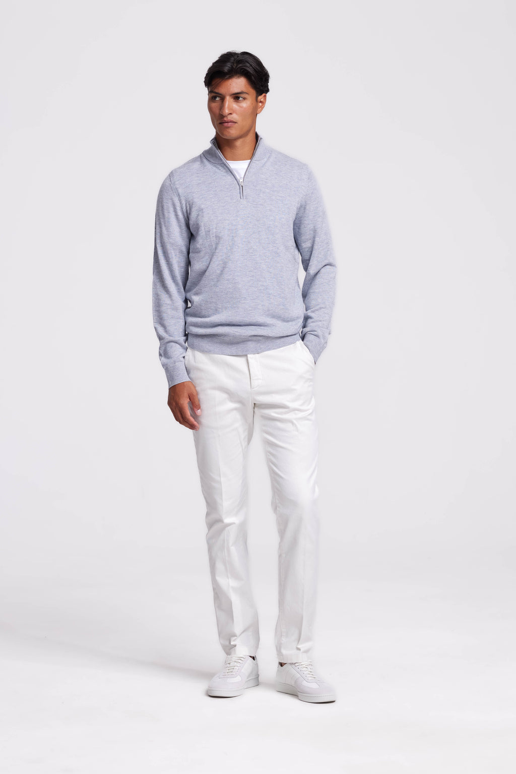 Quarter-zip Grey Sweater