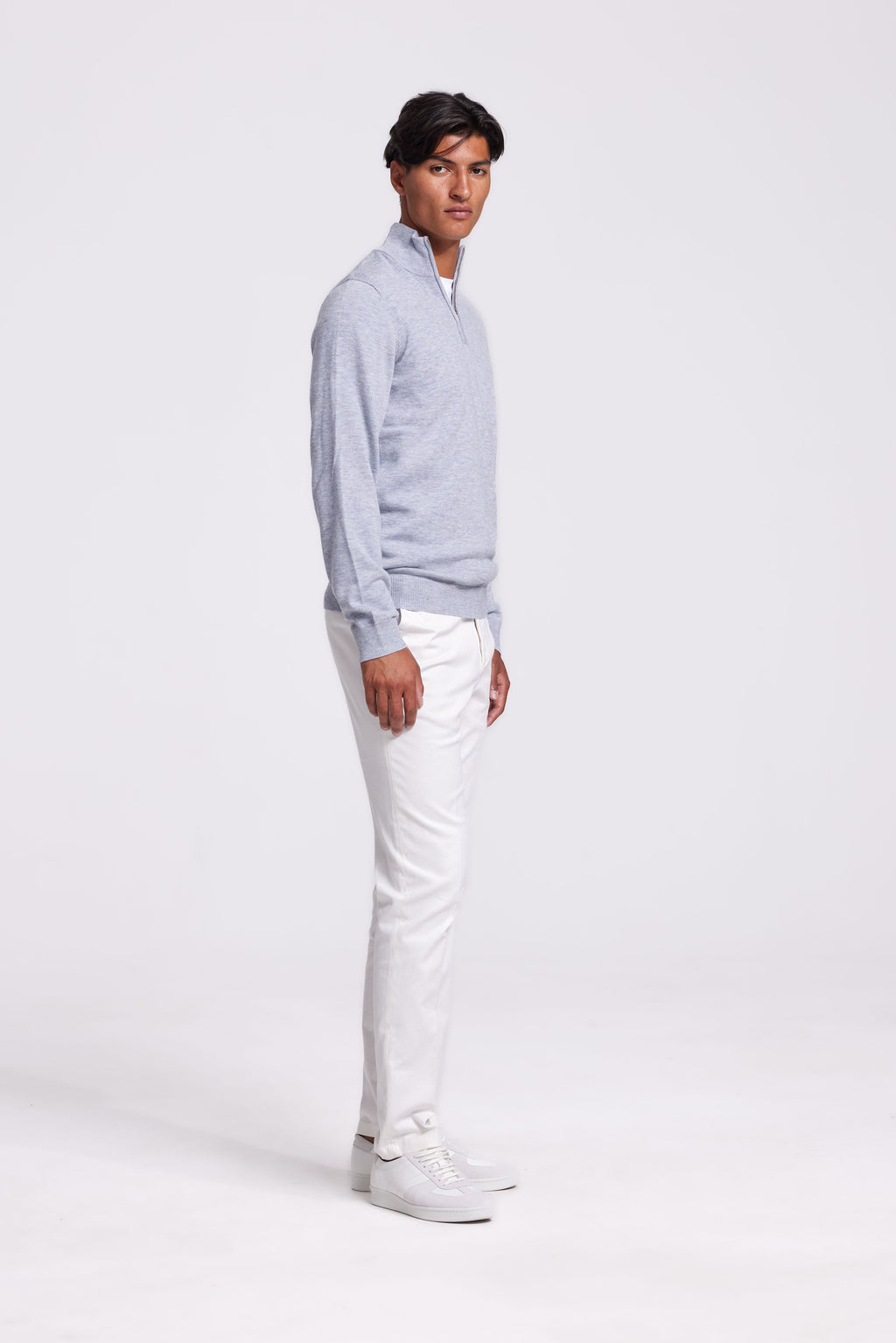 Quarter-zip Grey Sweater